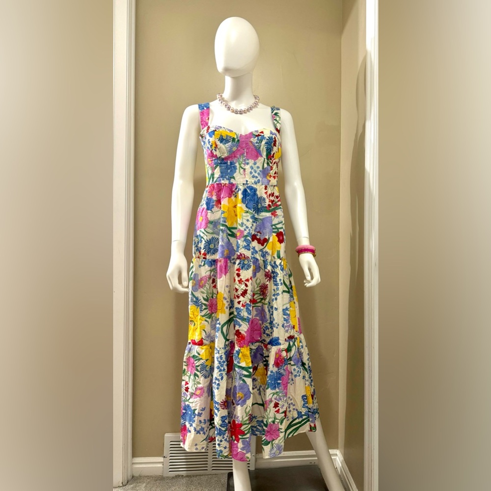 ZARA Pink Floral Midi Dress NWT